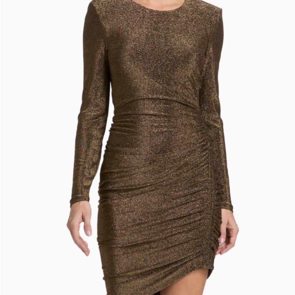 Veronica Beard Cyrus Stretch Metallic Minidress